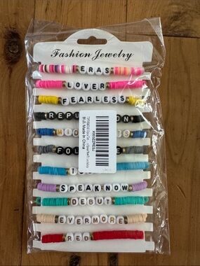 Taylor Swift-Assorted Motivational Beaded Bracelet Set - Multicolor